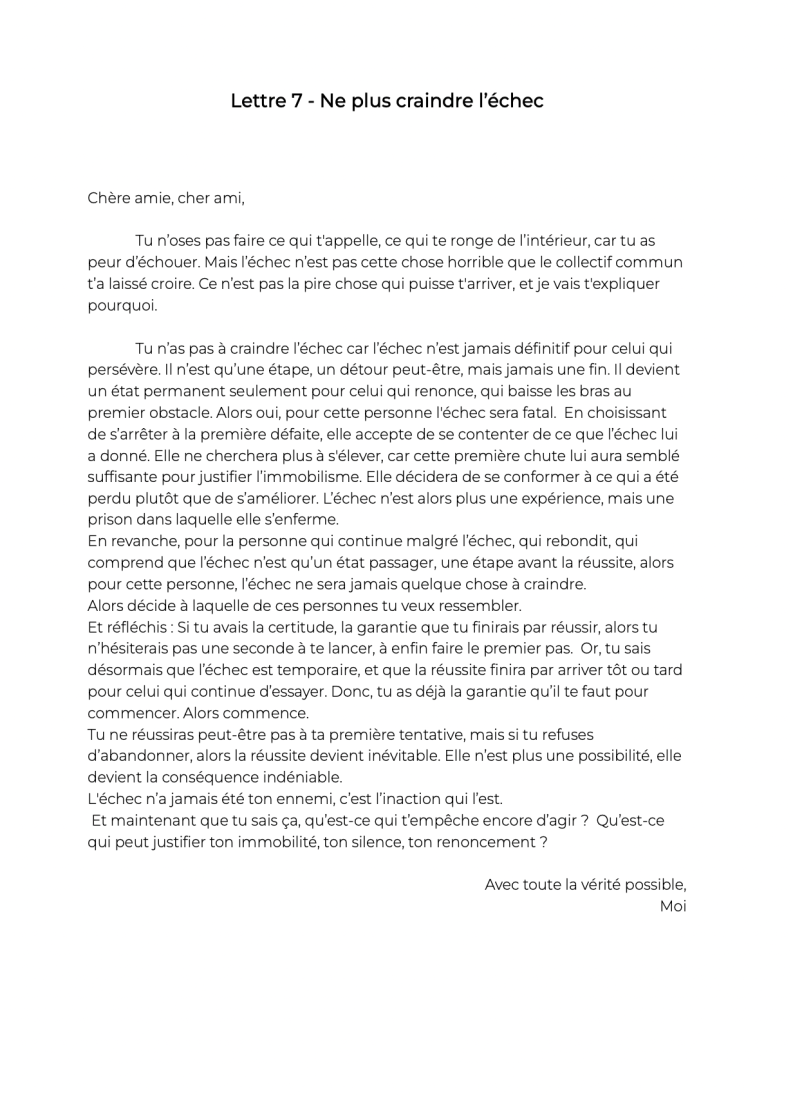 21 lettres pour enfin passer à l’action